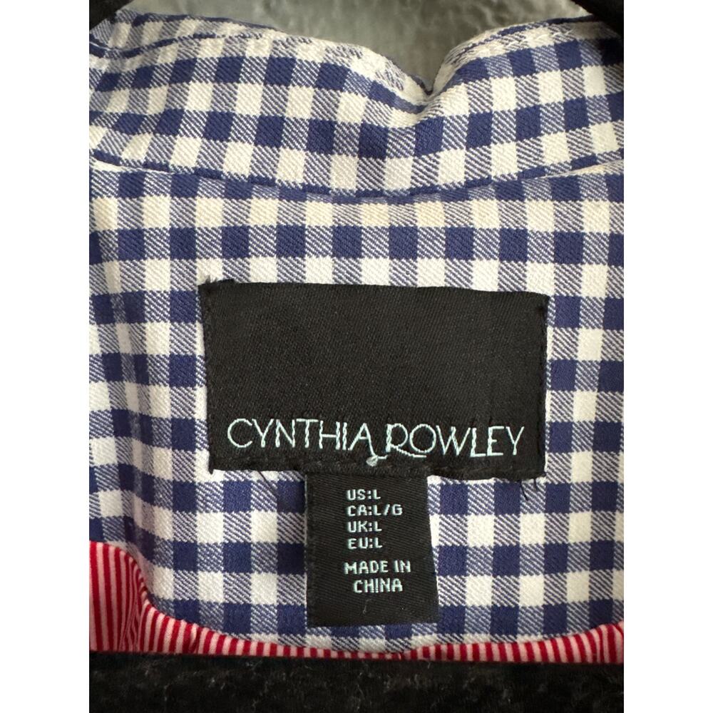 Cynthia Rowley Blue and White Checkered Blazer - Picture 3 of 6